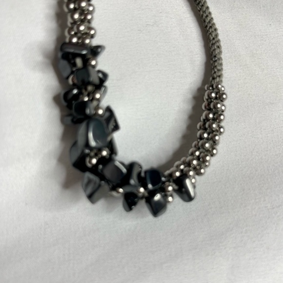 joseph Noguchi bracelet - beautiful dark stone piece with beading & embroidery - Picture 4 of 5